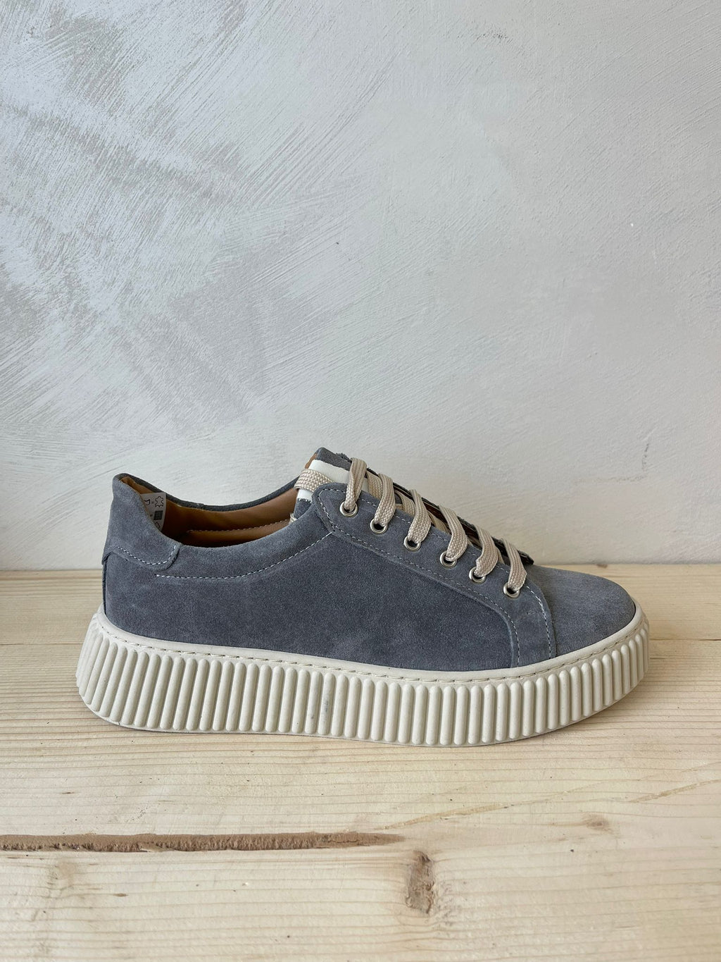 SNEAKERS IN VERA PELLE CAMOSCIO MADE IN ITALY UOMO E DONNA SUOLA ALTA