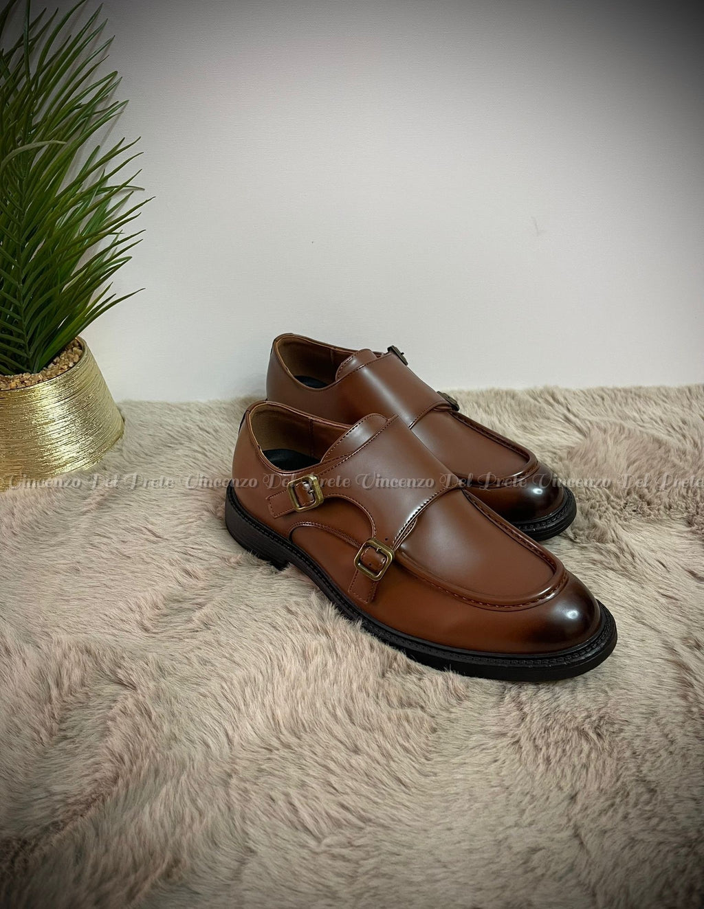 MOCASSINI CON DOPPIA FIBIA IN PELLE CON SUOLA IN GOMMA