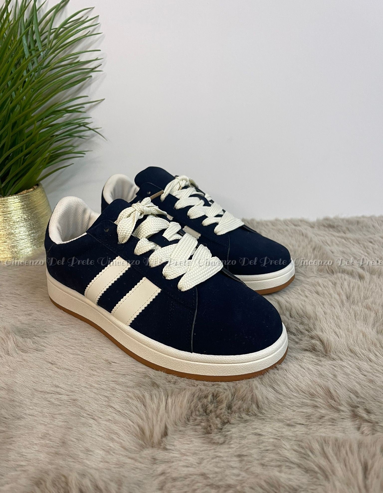 SNEAKERS IN CAMOSCIO MADE IN ITALY CON SUOLA IN GOMMA