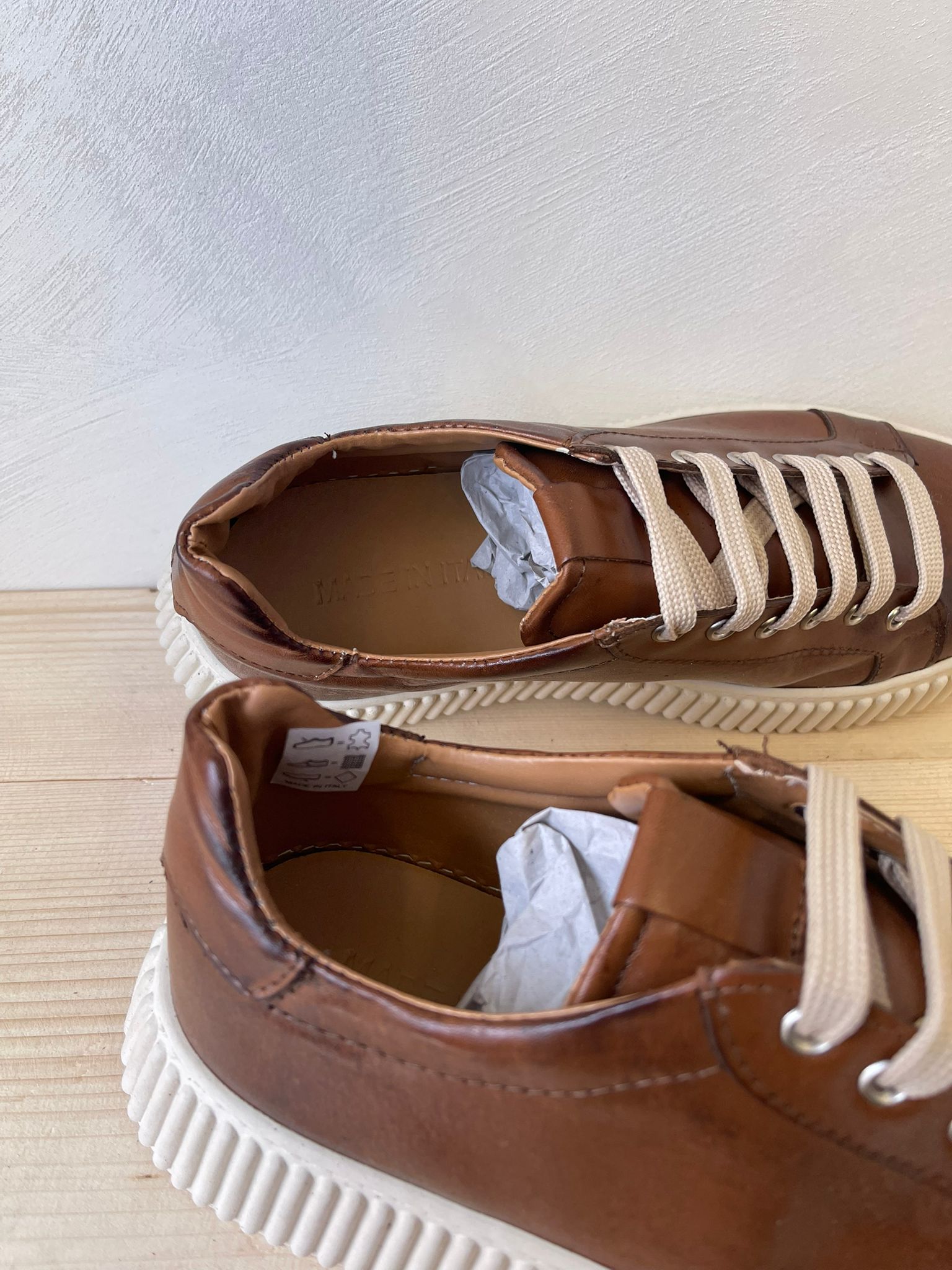 SNEAKERS IN VERA PELLE MADE IN ITALY UOMO E DONNA SUOLA ALTA