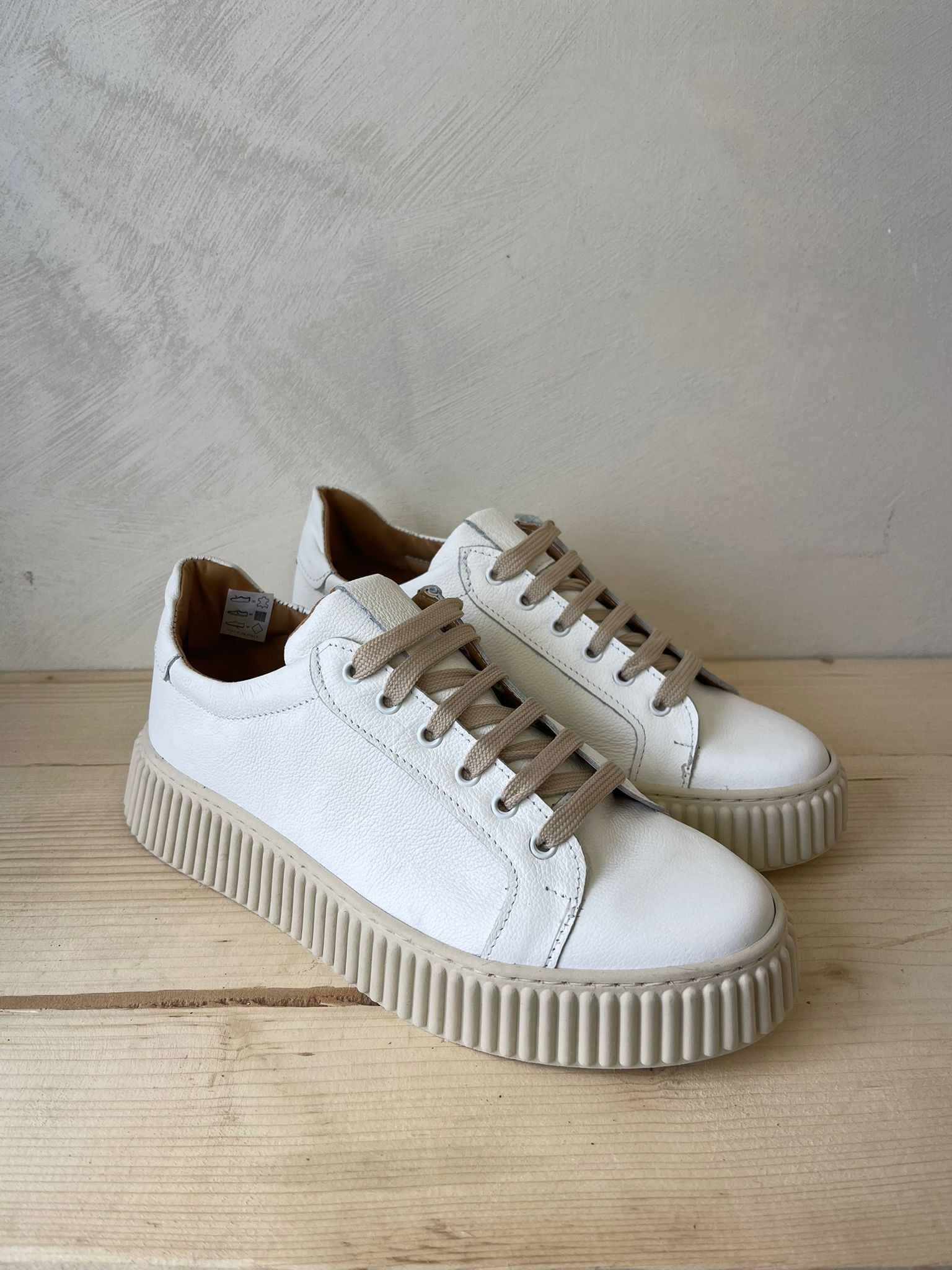 SNEAKERS IN VERA PELLE MADE IN ITALY UOMO E DONNA SUOLA ALTA