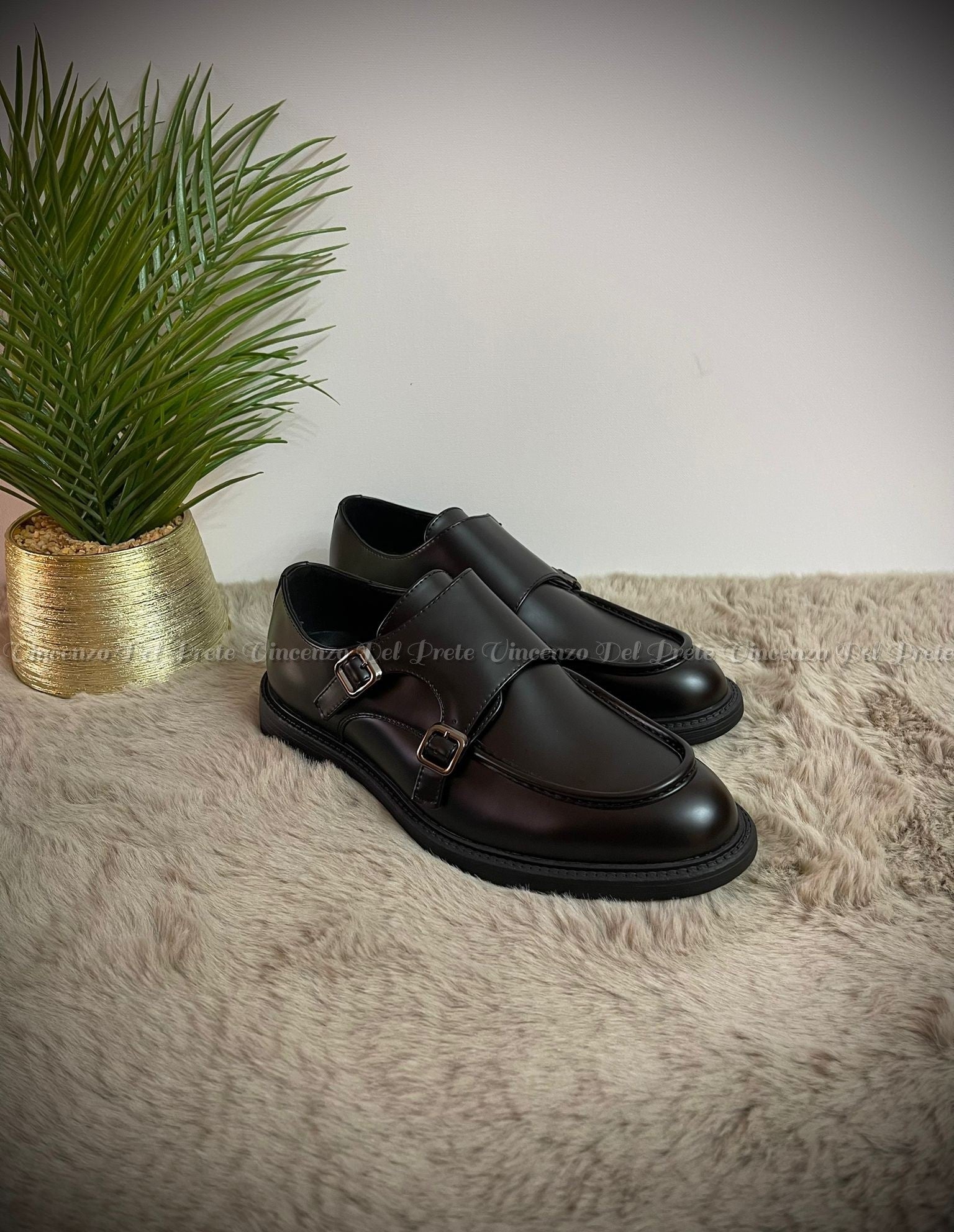 MOCASSINI CON DOPPIA FIBIA IN PELLE CON SUOLA IN GOMMA