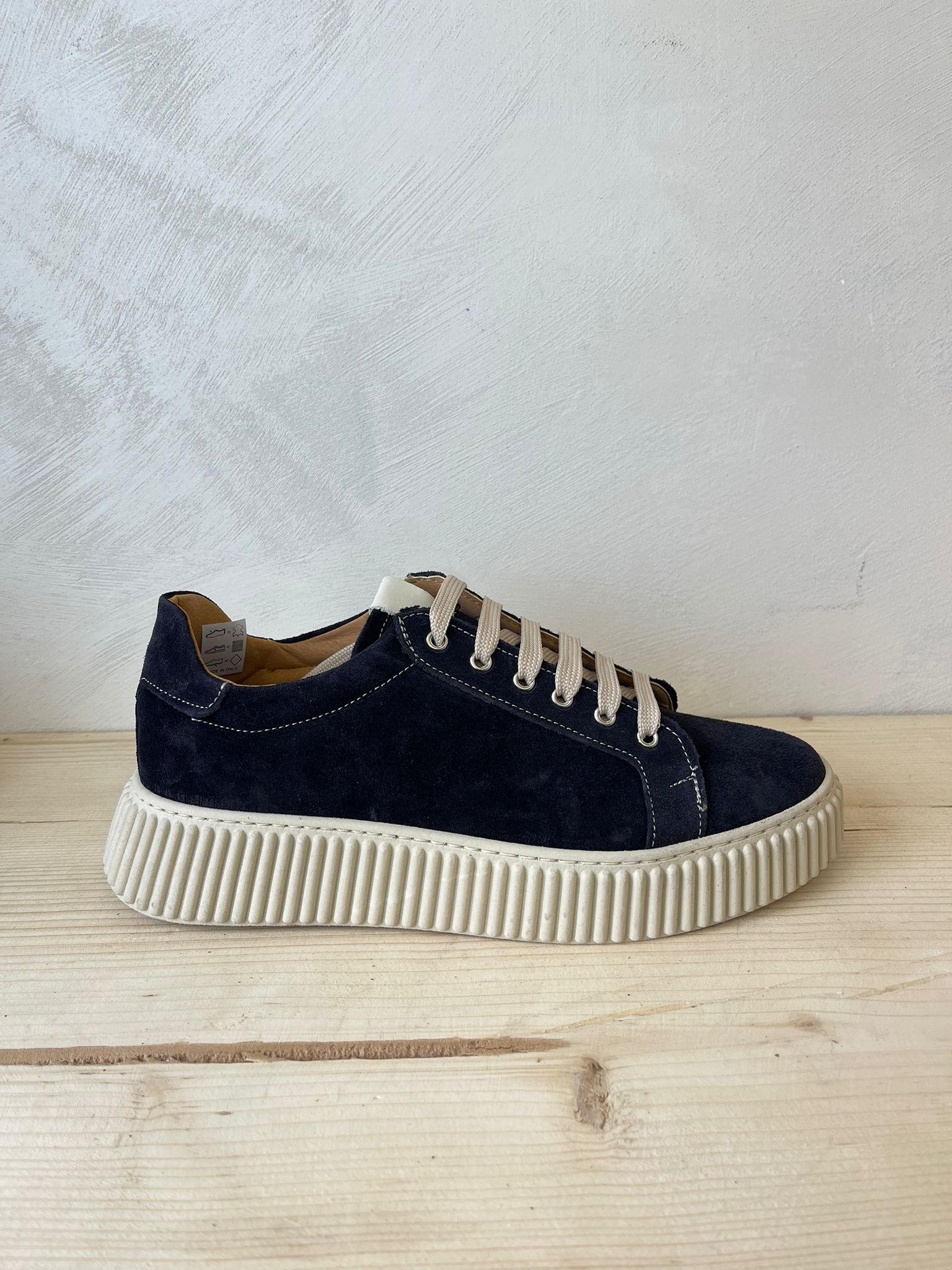 SNEAKERS IN VERA PELLE CAMOSCIO MADE IN ITALY UOMO E DONNA SUOLA ALTA