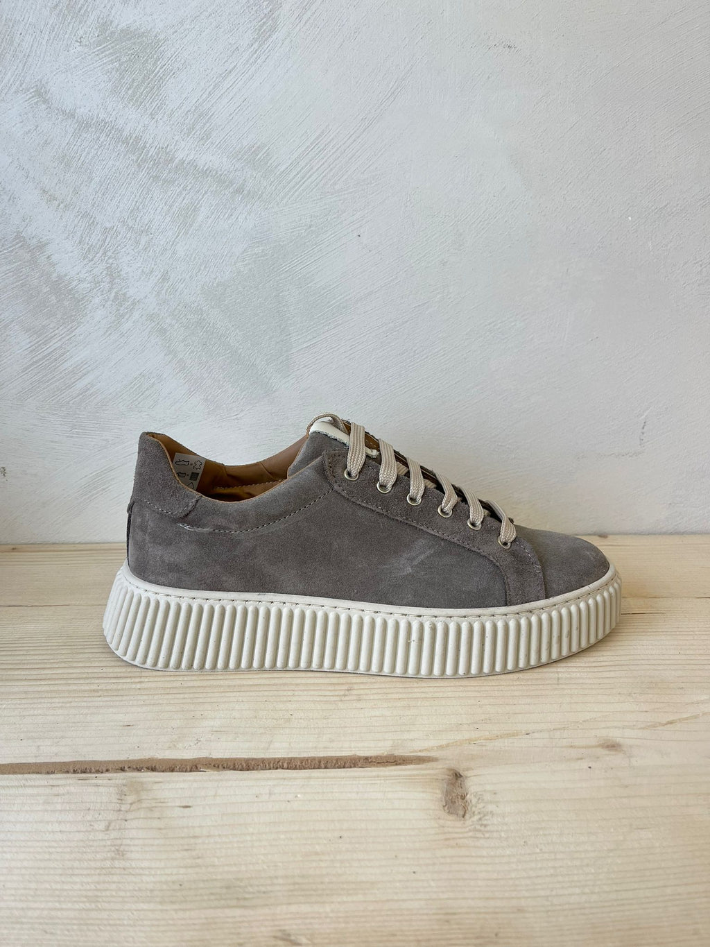 SNEAKERS IN VERA PELLE CAMOSCIO MADE IN ITALY UOMO E DONNA SUOLA ALTA