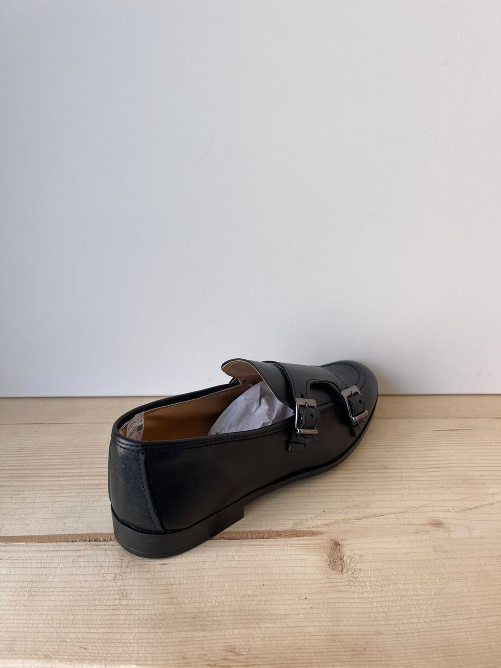 SCARPE MOCASSINO IN VERA PELLE MADE IN ITALY DOPPIA FIBBIA FONDO IN GOMMA