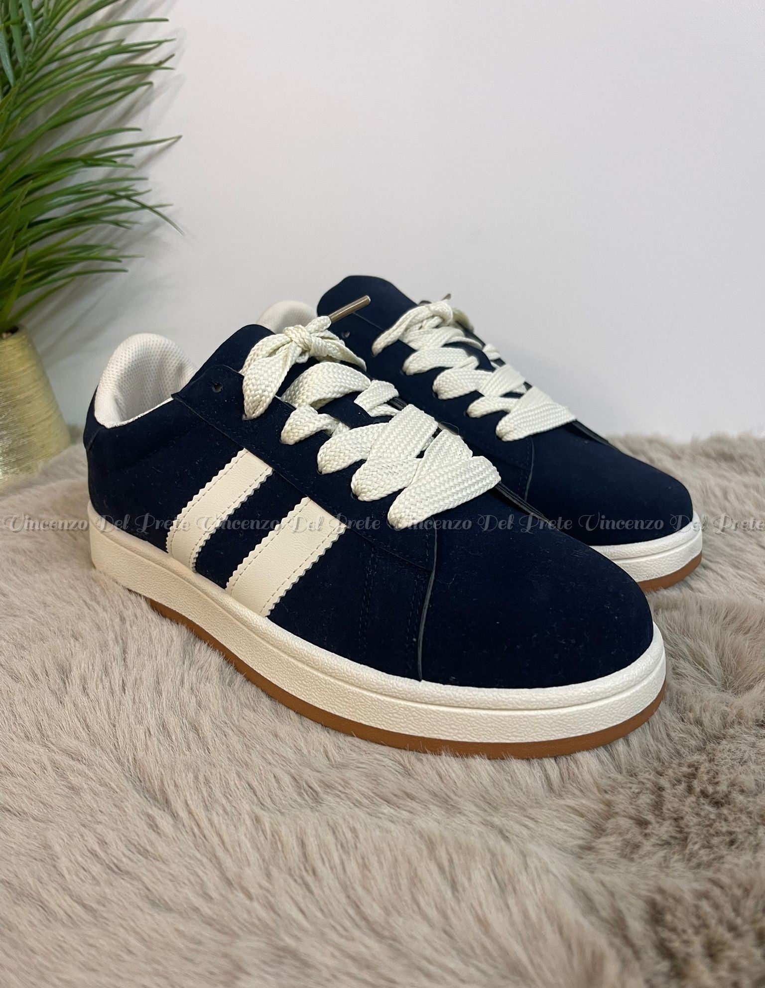 SNEAKERS IN CAMOSCIO MADE IN ITALY CON SUOLA IN GOMMA