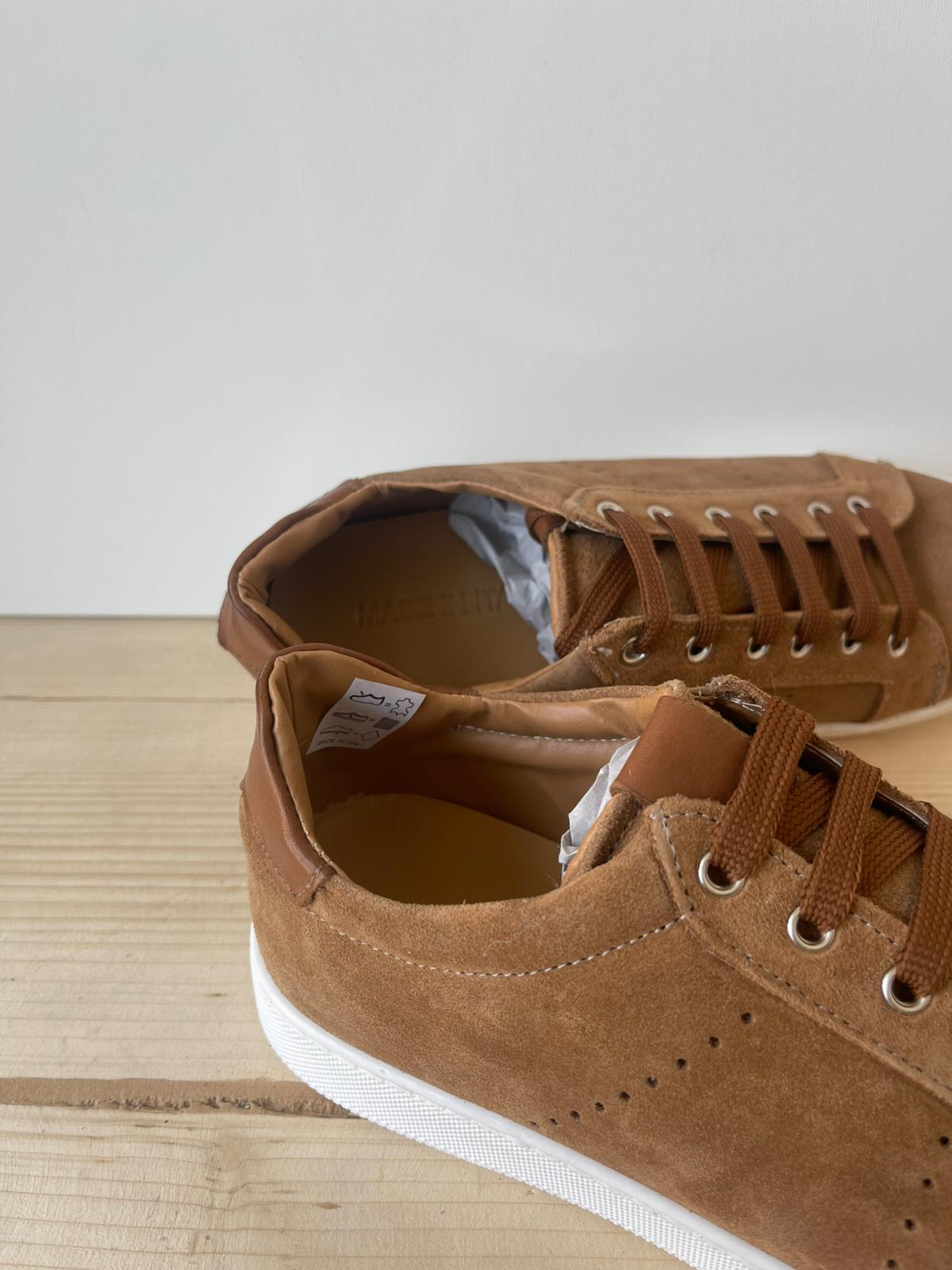 SNEAKERS IN VERA PELLE CAMOSCIO MADE IN ITALY UOMO E DONNA SUOLA BASSA
