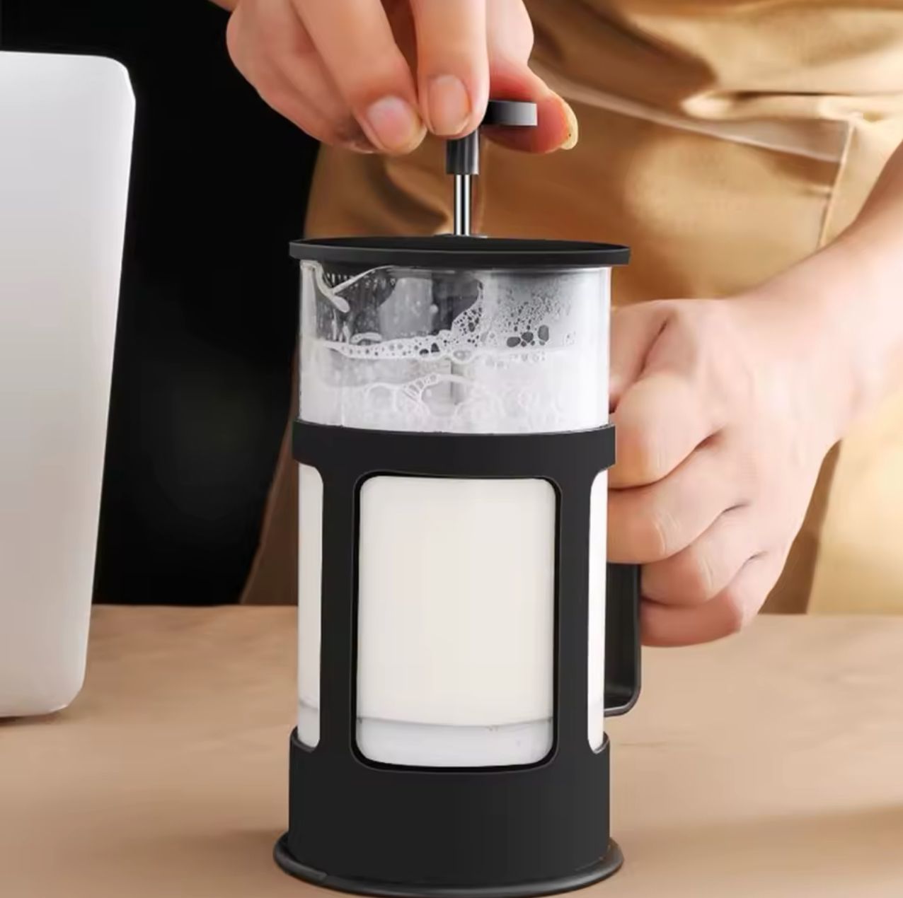 SCHIUMATORE MANUALE MONTALATTE 600ML SBATTITORE CAPPUCCINO AGITATORE CAFFE