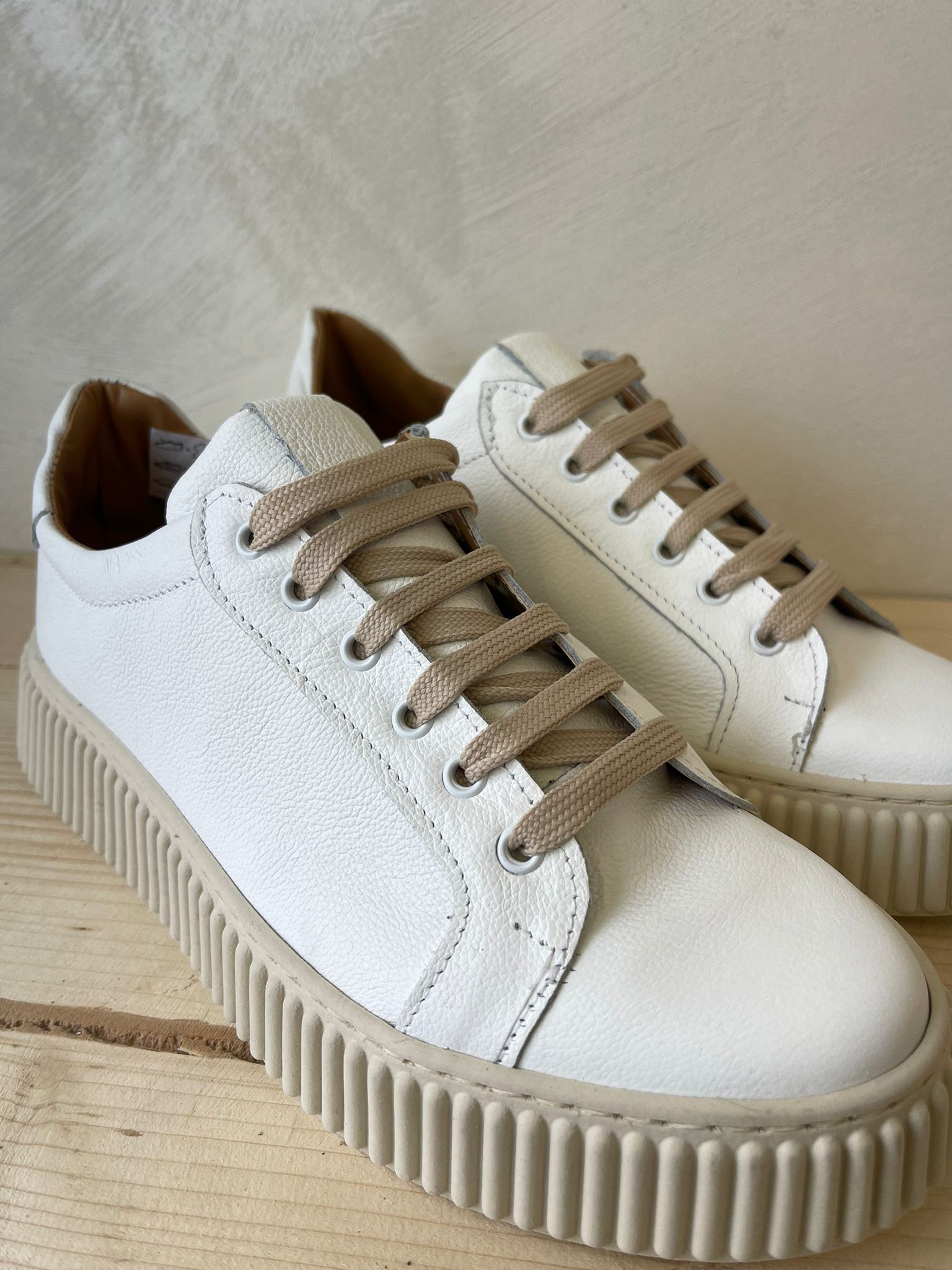 SNEAKERS IN VERA PELLE MADE IN ITALY UOMO E DONNA SUOLA ALTA