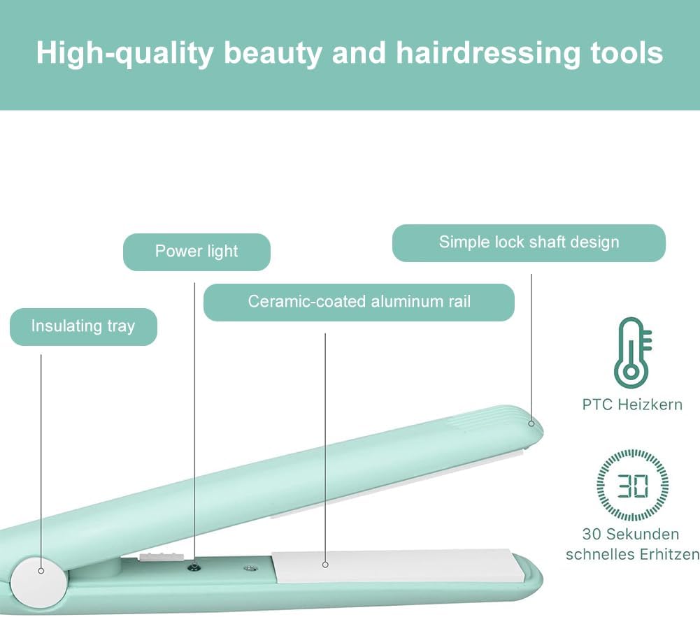 MINI PIASTRA PER CAPELLI DA VIAGGIO STIRATURA CAPELLI CON SCATOLA PROTETTIVA