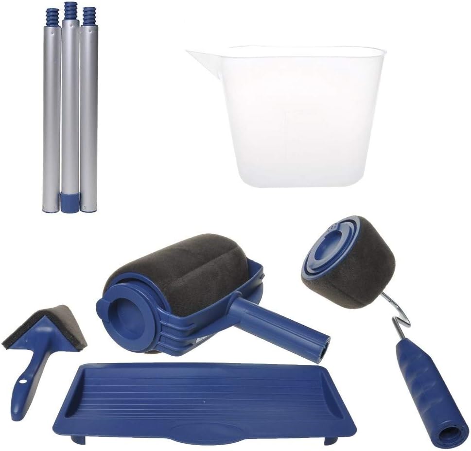 SET RULLO VERNICE PITTURA RICARICABILE CON SERBATOIO INTERNO MANICO ALLUNGABILE SERBATOIO DI 1 LITRO