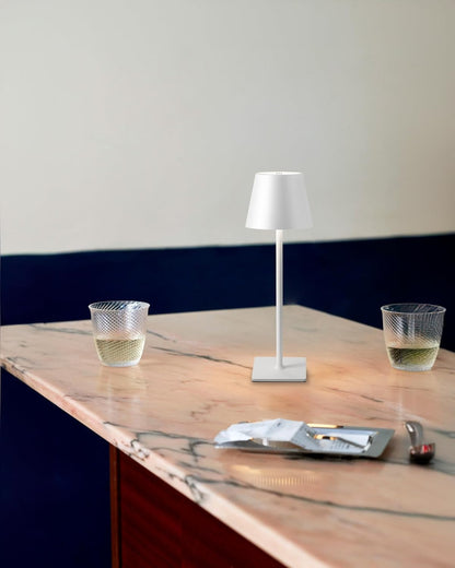 LAMPADA DA TAVOLO LED RICARICABILE TOUCH REGOLABILE BAR CASA HOTEL - BIANCO
