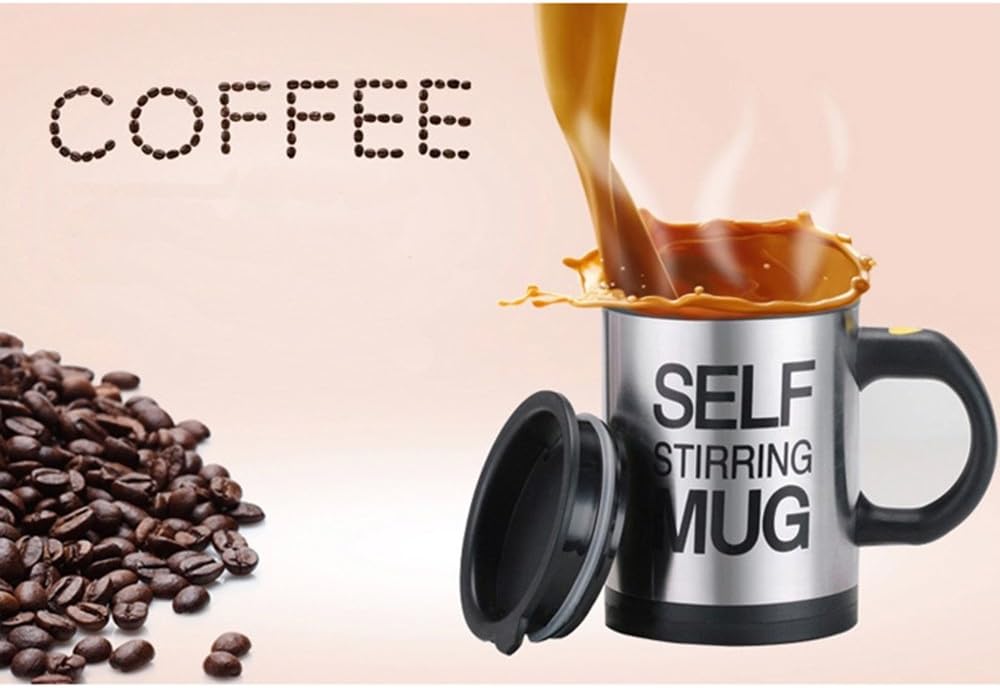 TAZZA AUTOMESCOLANTE TERMICA SELF STIRRING MUG MISCELATORE A BATTERIE BEVANDE