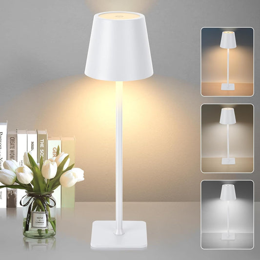 LAMPADA DA TAVOLO LED RICARICABILE TOUCH REGOLABILE BAR CASA HOTEL - BIANCO