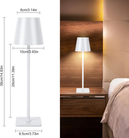 LAMPADA DA TAVOLO LED RICARICABILE TOUCH REGOLABILE BAR CASA HOTEL - BIANCO