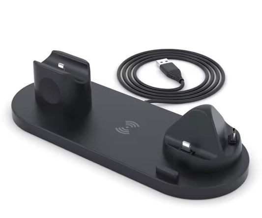 BASE DI RICARICA WIRELESS CARICABATTERIA PER APPLE IPHONE WATCH CUFFIE SAMSUNG