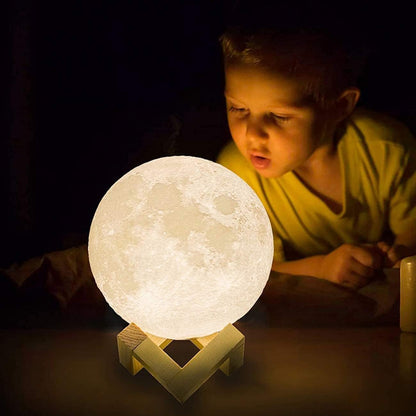 LAMPADA DA TAVOLO A FORMA DI LUNA LUCE NATURALE LUNARE LED USB BAR CASA HOTEL
