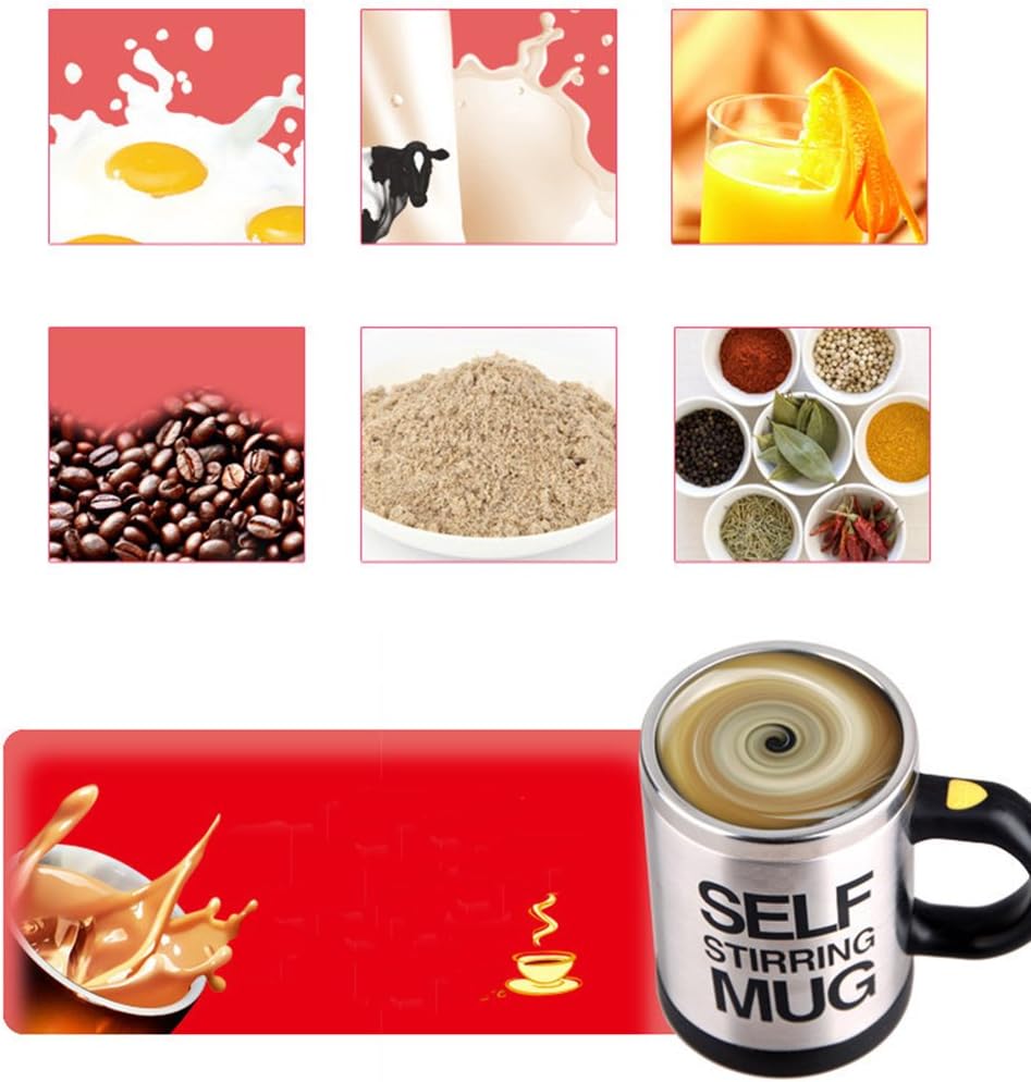 TAZZA AUTOMESCOLANTE TERMICA SELF STIRRING MUG MISCELATORE A BATTERIE BEVANDE