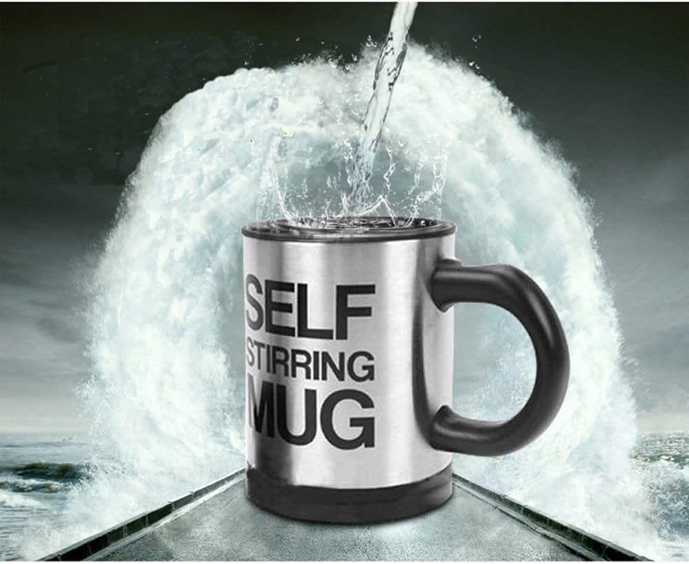 TAZZA AUTOMESCOLANTE TERMICA SELF STIRRING MUG MISCELATORE A BATTERIE BEVANDE