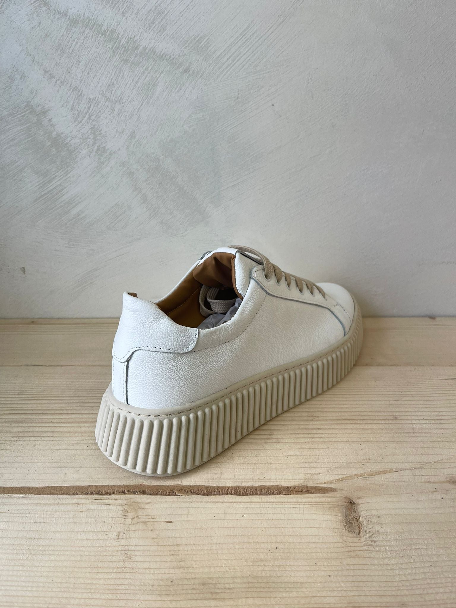 SNEAKERS IN VERA PELLE MADE IN ITALY UOMO E DONNA SUOLA ALTA