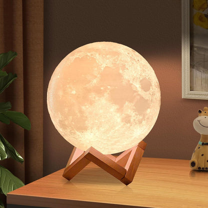 LAMPADA DA TAVOLO A FORMA DI LUNA LUCE NATURALE LUNARE LED USB BAR CASA HOTEL