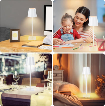 LAMPADA DA TAVOLO LED RICARICABILE TOUCH REGOLABILE BAR CASA HOTEL - BIANCO