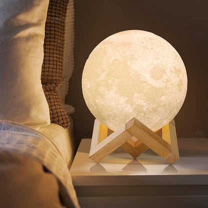 LAMPADA DA TAVOLO A FORMA DI LUNA LUCE NATURALE LUNARE LED USB BAR CASA HOTEL