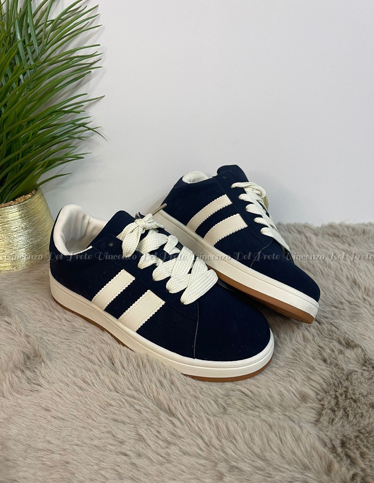 SNEAKERS IN CAMOSCIO MADE IN ITALY CON SUOLA IN GOMMA