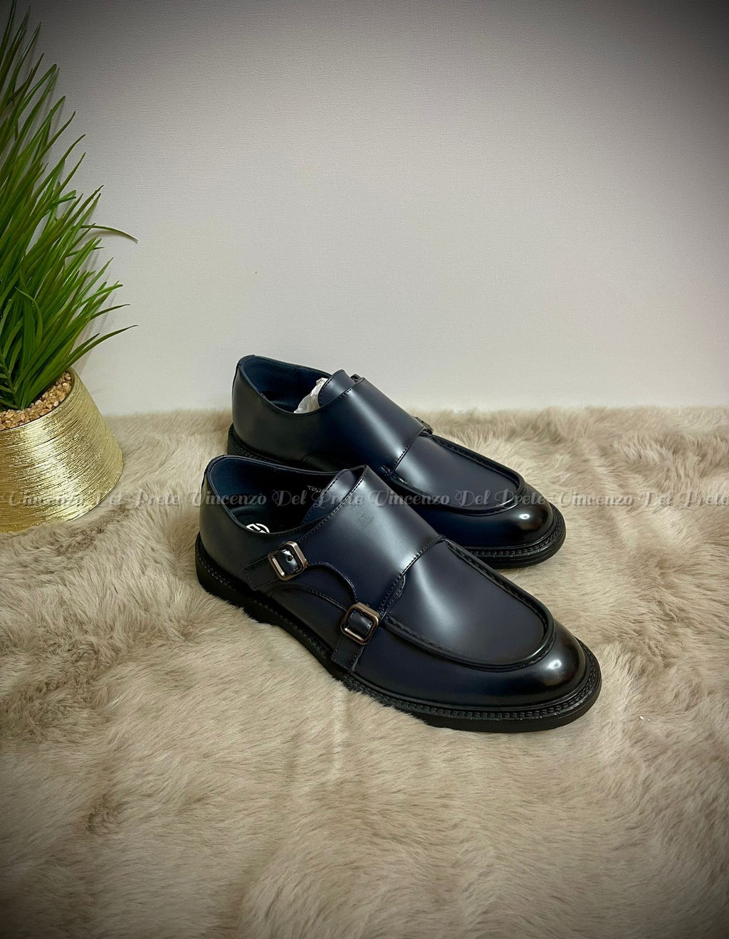 MOCASSINI CON DOPPIA FIBIA IN PELLE CON SUOLA IN GOMMA