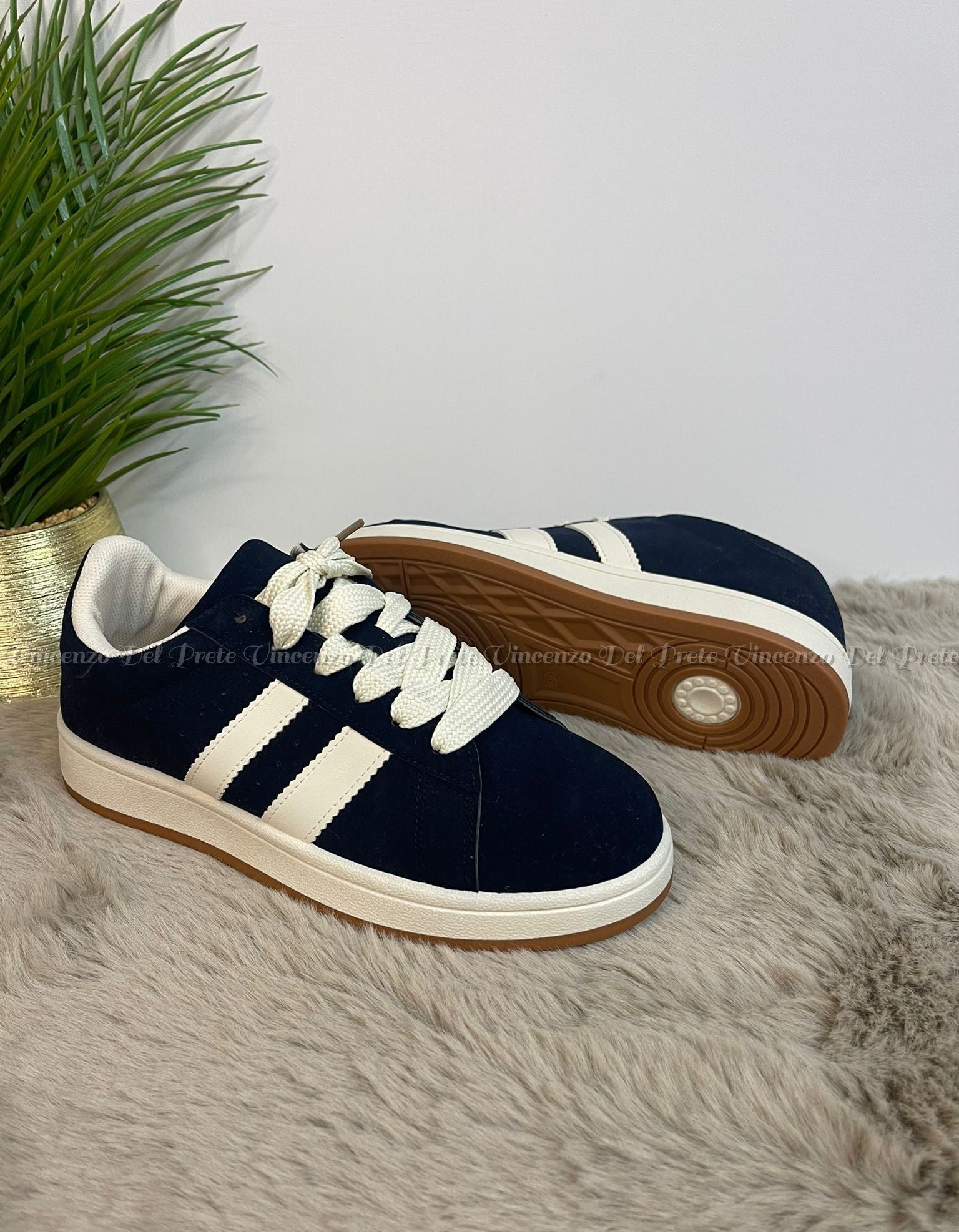 SNEAKERS IN CAMOSCIO MADE IN ITALY CON SUOLA IN GOMMA