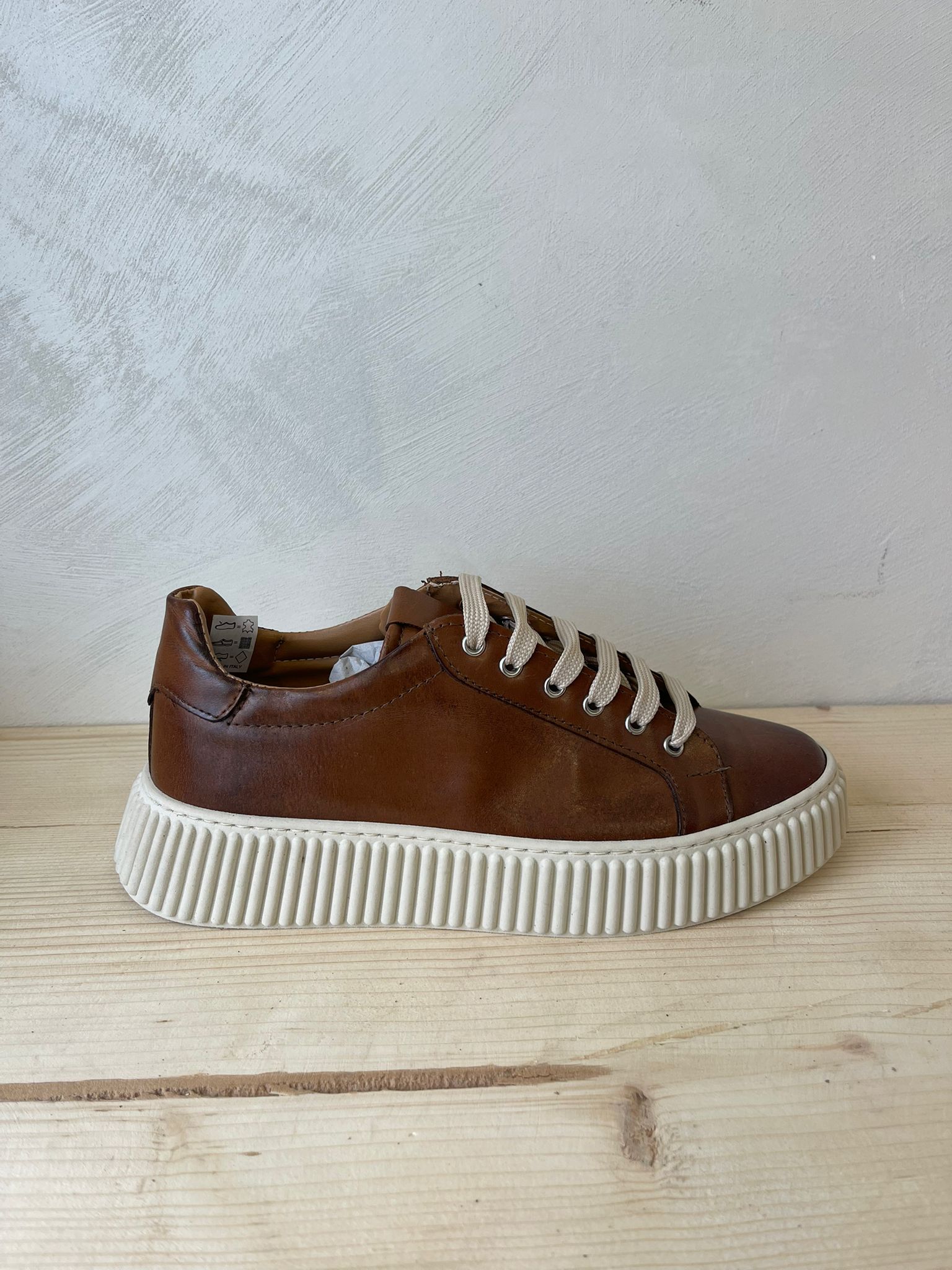 SNEAKERS IN VERA PELLE MADE IN ITALY UOMO E DONNA SUOLA ALTA