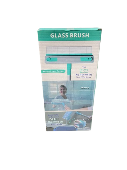 SPATOLA LAVAVETRI GLASS BRUSH PULITORE PER VETRI CON 2 ASTE O ASTA ALLUNGABILE RACCOGLIE L'ACQUA
