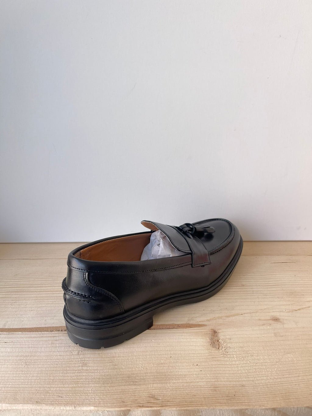 MOCASSINI TASSEL LOAFER IN VERA PELLE MADE IN ITALY CON NAPPINE SUOLA IN GOMMA