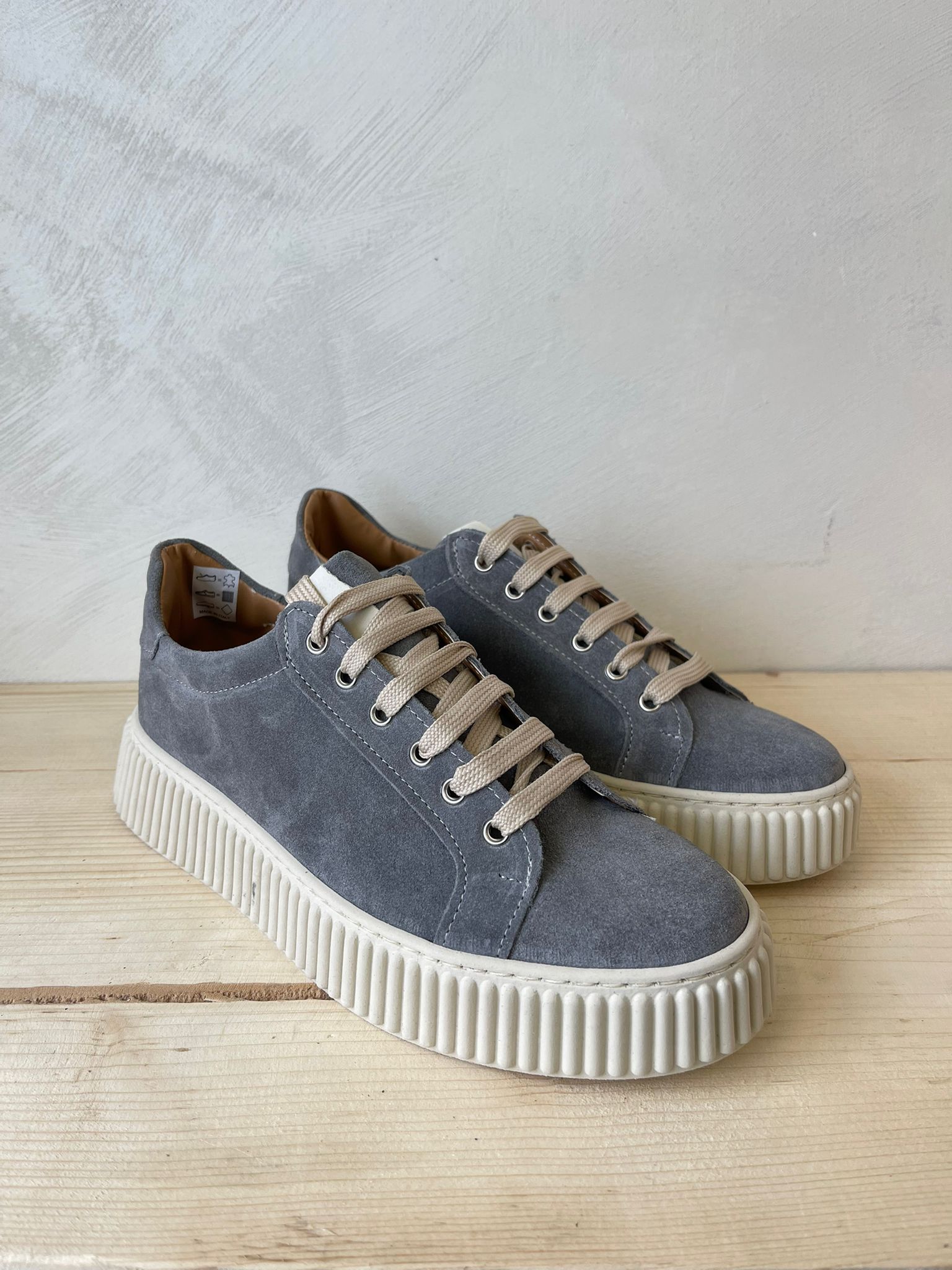 SNEAKERS IN VERA PELLE CAMOSCIO MADE IN ITALY UOMO E DONNA SUOLA ALTA