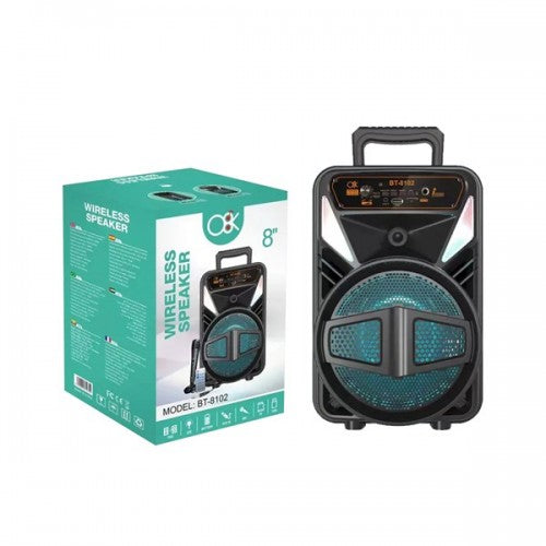 CASSA PORTATILE BLUETOOTH LED ALTOPARLANTE CON MICROFONO RADIO FM RICARICABILE
