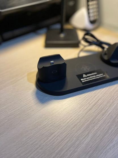 BASE DI RICARICA WIRELESS CARICABATTERIA PER APPLE IPHONE WATCH CUFFIE SAMSUNG