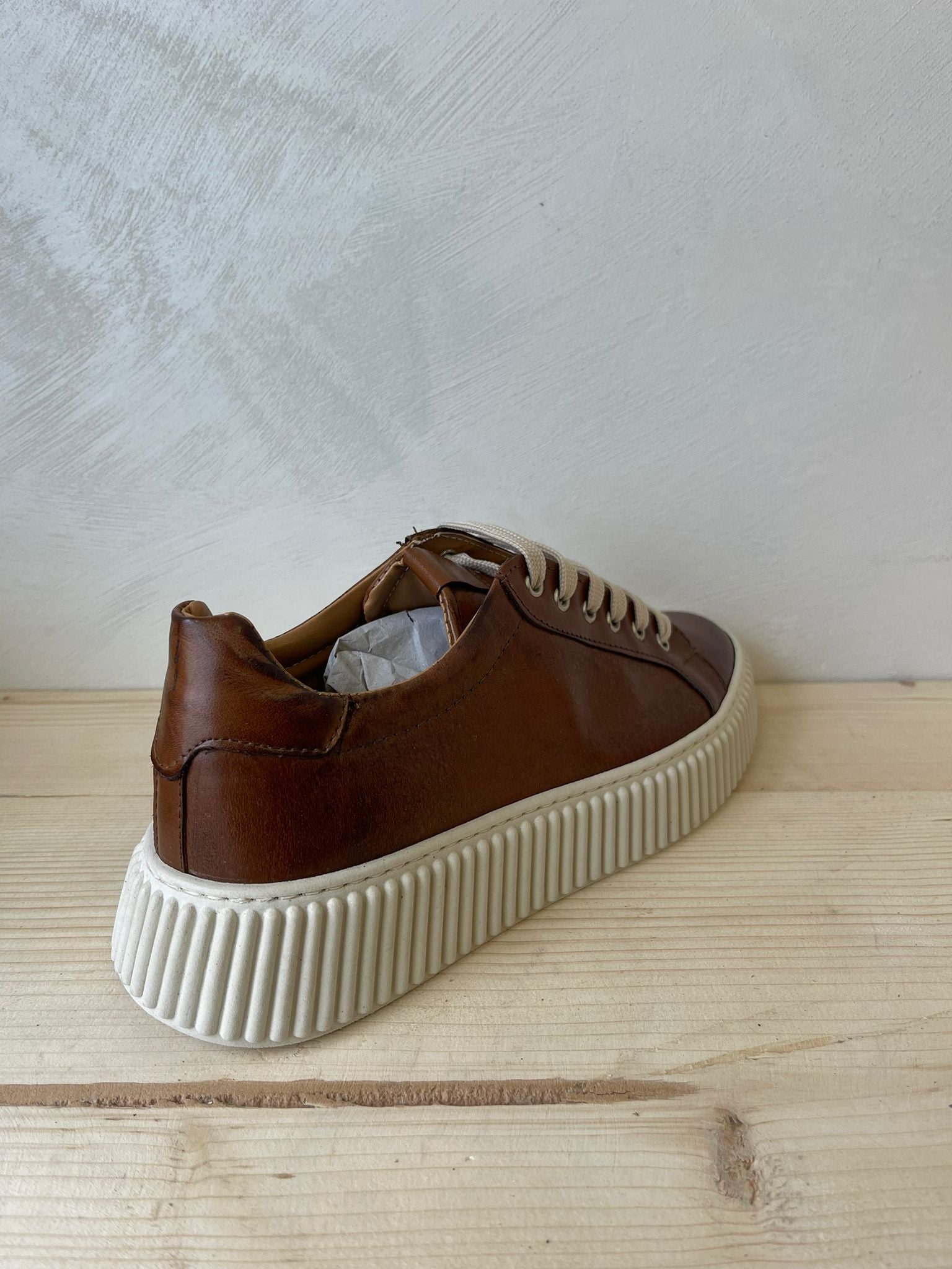 SNEAKERS IN VERA PELLE MADE IN ITALY UOMO E DONNA SUOLA ALTA