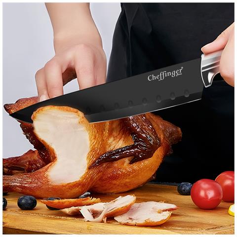 SET COLTELLI CHEFFINGER 6 PEZZI CON LAMA IN ACCIAIO INOX SCATOLA MAGNETICA NERO