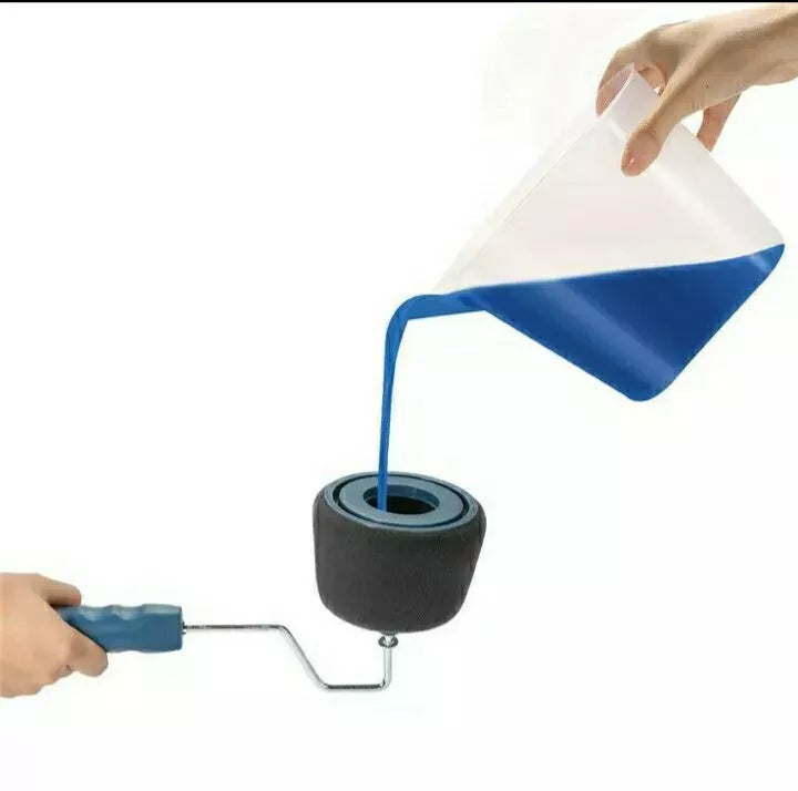 SET RULLO VERNICE PITTURA RICARICABILE CON SERBATOIO INTERNO MANICO ALLUNGABILE SERBATOIO DI 1 LITRO