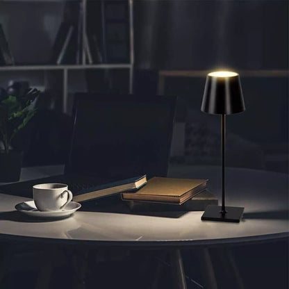 LAMPADA DA TAVOLO LED RICARICABILE TOUCH REGOLABILE BAR CASA HOTEL - NERO