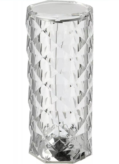 LAMPADA DA TAVOLO RICARICABILE CON USB LED RGB ROSA DIAMOND EFFETTO VETRO TOUCH