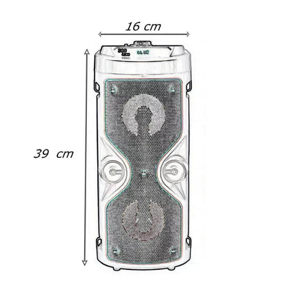 CASSA PORTATILE BLUETOOTH LED ALTOPARLANTE CON MICROFONO RADIO FM RICARICABILE