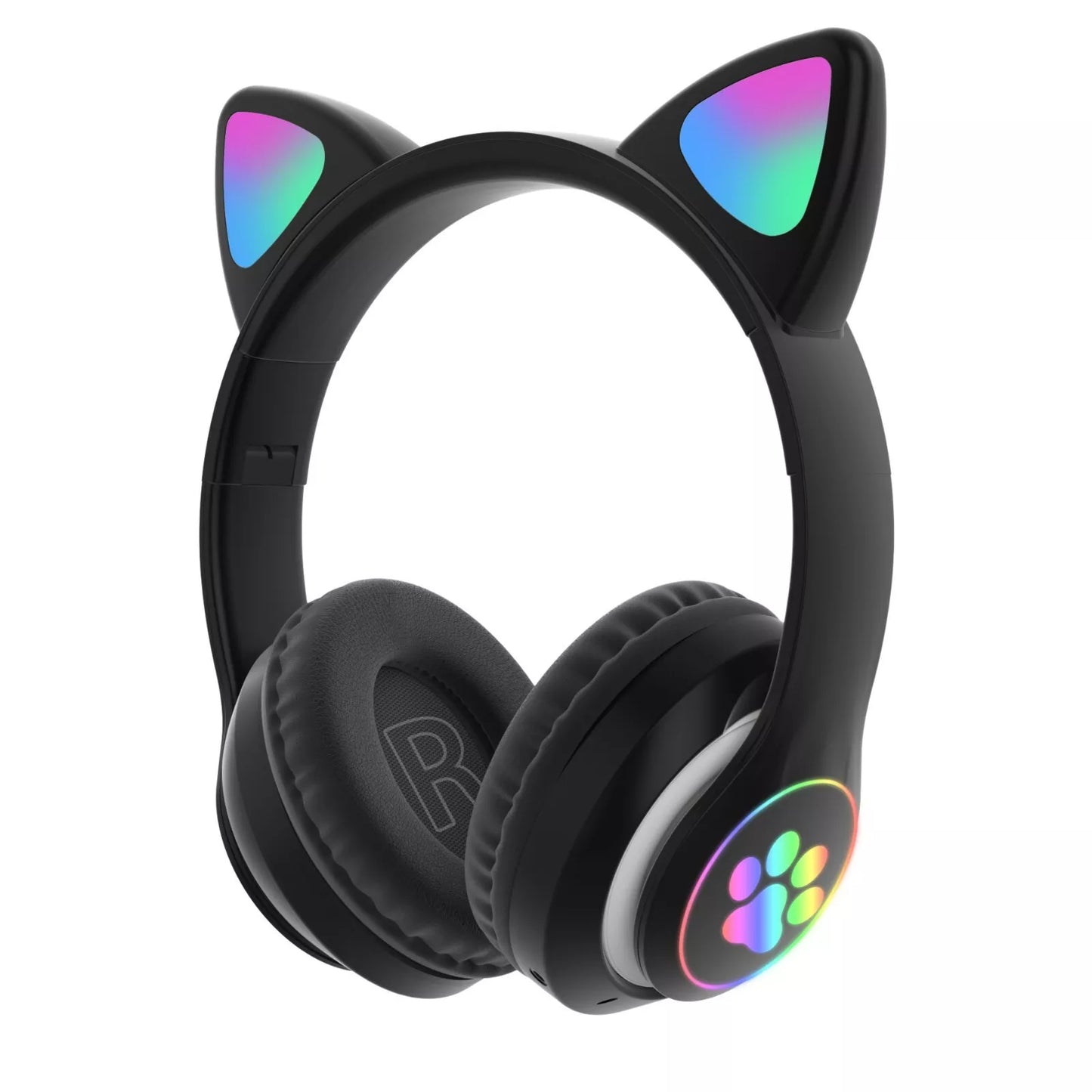 CUFFIE BLUETOOTH WIRELESS GAMING AURICOLARE LED ORECCHIE GATTO IPHONE SMARTPHONE