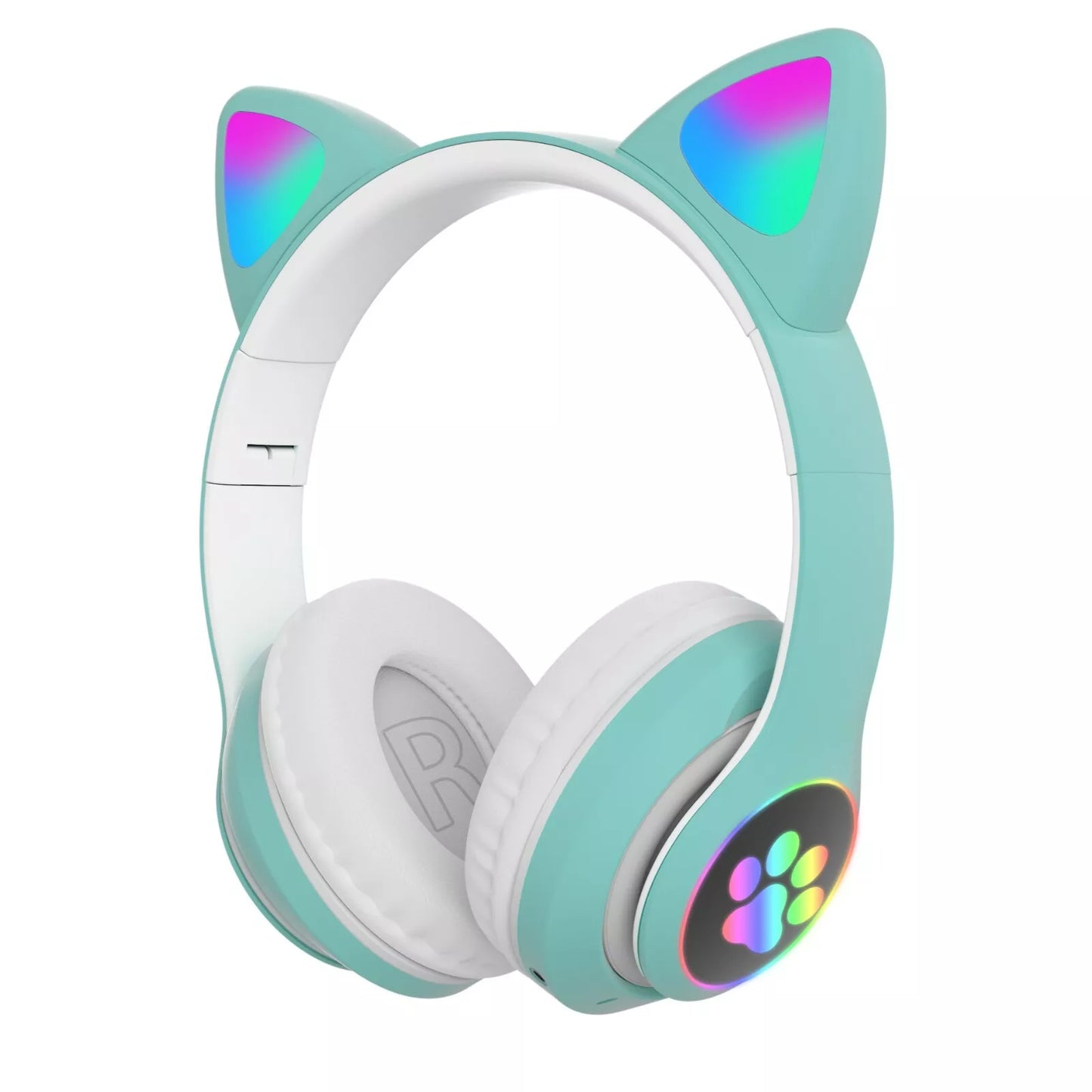 CUFFIE BLUETOOTH WIRELESS GAMING AURICOLARE LED ORECCHIE GATTO IPHONE SMARTPHONE